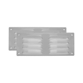 Vent Systems 260 x 105 mm - Blanc - Lot de 2 grilles d'aération avec grille d'insectes - Applications CVC - Chauffage, refroidis