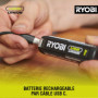 Ryobi - Coupeur à fil chaud 4V USB Lithium - 450°C - Livrée avec 5 accessoires - Câble USB-C & 1 batterie 4V 2,0 Ah USB Lithium 