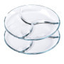 ChasBete Service Assiette Compartiment Adulte en Verre, Plateau Aperitif Design, Lot Assiette de Table - D 25 cm 2 Pièces