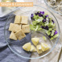 ChasBete Service Assiette Compartiment Adulte en Verre, Plateau Aperitif Design, Lot Assiette de Table - D 25 cm 2 Pièces
