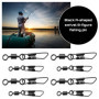 OTOTEC Lot de 100 émerillons de pêche en acier inoxydable - 2 tailles 32 mm et 23 mm - Noir mat