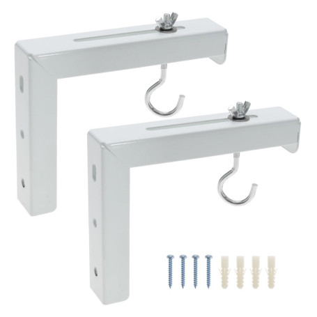 Support en L pour écran de projecteur - Support mural ou plafond - Extension réglable avec crochet - Peut supporter jusqu'à 20 k