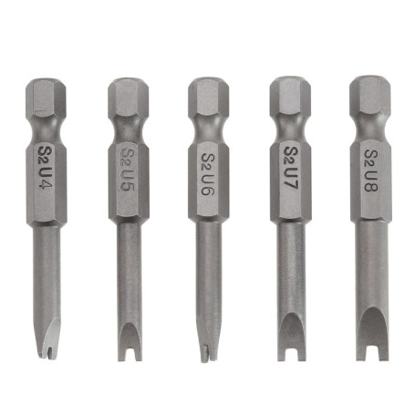 YINETTECH Lot de 5 embouts de tournevis magnétiques en forme de U U4 U5 U6 U7 U8 en forme de U pour tournevis électriques, tourn