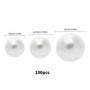 VGOL 100PCS Boutons Perle Blanc Demi Rond Perle Boutons Décoratifs pour DIY Couture Chandail Chemise Boutons de Manchette Jupes 
