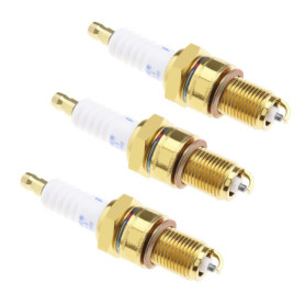 eMagTech 3pcs F7TC Bougie d’allumage Remplacement Nickelée Moteur à Essence Compatible avec Tondeuse à Gazon Tracteur Motoculteu
