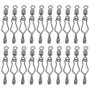 Briny River Lot de 50 Clips de Pêche Rapides de 3,7 Cm Et 71 LB avec émerillon Cylindrique en Acier Inoxydable