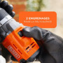 BLACK+DECKER Marteau perforateur sans fil 18V POWERCONNECT, couple 45Nm, 2 vitesses, éclairage LED, mandrin sans clé, sans batte