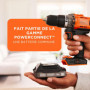 BLACK+DECKER Marteau perforateur sans fil 18V POWERCONNECT, couple 45Nm, 2 vitesses, éclairage LED, mandrin sans clé, sans batte