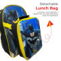 DC Comics Sac à dos Batman avec sac à déjeuner pour enfants, sac d'école, ensemble de repas isotherme assorti 2 pièces