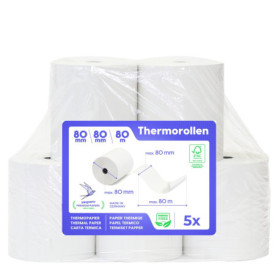 SWIPARO - Rouleaux thermiques 80mm x 80m x 12mm – Bobine papier thermique pour caisse enregistreuse avec imprimante de ticket - 