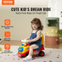 VEVOR Voiture à pousser pour tout-petits 1-3 ans porteur auto pour enfants avec volant musical et klaxon, jouet à monter assis p