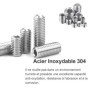 Gasea 200PCS Kit Assortiment Vis Hex Tête Allen 10 Types Sans Tête Hexagonale M3 M4 M5 M6 M8 à Six Pans Creux en Acier Inoxydabl