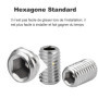 Gasea 200PCS Kit Assortiment Vis Hex Tête Allen 10 Types Sans Tête Hexagonale M3 M4 M5 M6 M8 à Six Pans Creux en Acier Inoxydabl