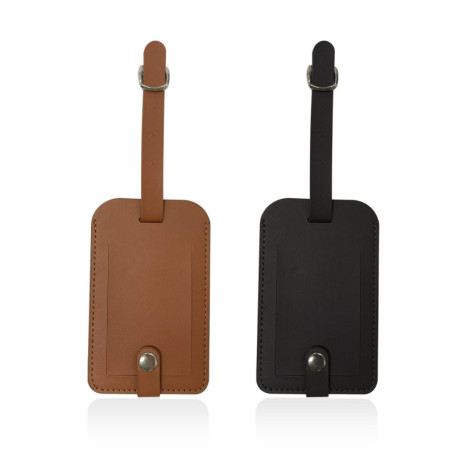 Lot de 2 étiquettes de bagage en cuir de qualité supérieure, sacs noirs et marron, étiquettes de voyage durables et sûres pour p