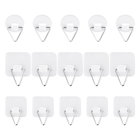 Lot de 15 crochets triangulaires autocollants pour photos, crochets polyvalents, crochets adhésifs peuvent être utilisés pour ac