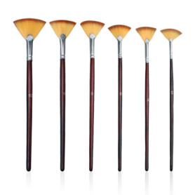 HDGSAFD 6 Morceaux De Pinceau De Ventilateur, Outils De Peinture, Outils d'art À Main Bricolage, Adaptés À L'Aquarelle, À L'Acry