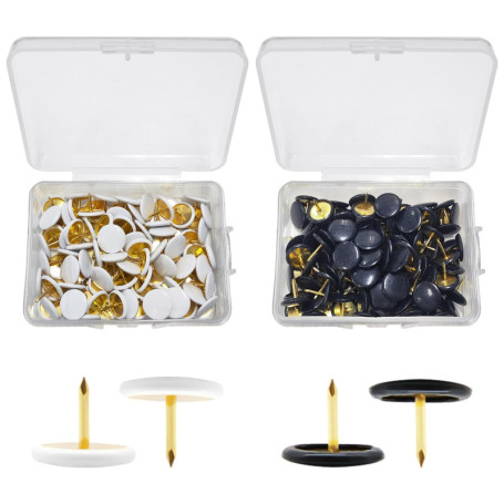 Lot de 200 épingles à tête ronde pour tableau d'affichage - Outils de fixation de papier - Accessoires de bricolage - Aiguilles 
