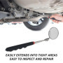 NyxSeat 1 lampe d'inspection extensible pour voiture - Outils mécaniques auxiliaires - Miroir rond à poignée ronde - Miroir conv