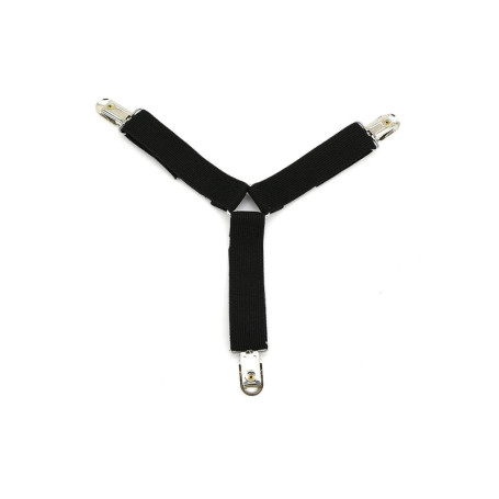 Tiardey 4Pcs Noir Lastique Drap de Lit Bretelles Triangle Drap de Lit Sangles Attaches Ensemble avec Pinces de Pinces Robustes p