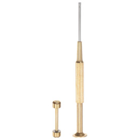 sourcing map 2 en 1 Montre Vis Tube Tige 18mm Intérieur Dia INOX Acier Montre Bracelet Épingles avec 2mm Fente Tournevis, Or Ton