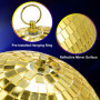 sourcing map Miroir Boule, 8 pouce Réfléchissant Boules avec Accroché Anneau Or Tone pour DJ Club Scène Mariage Vacances Bar Fêt