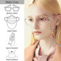 6pcs Chaîne de lunettes lanière de lunettes Cordon Lunettes Perles Lunettes à chaînes perlées chaîne de masques chaîne de lunett