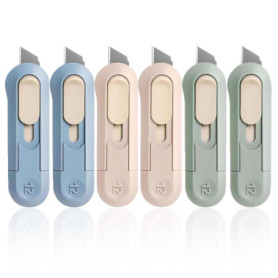 6 PCS cutters utilitaires, couteau utilitaire pliant, mini utilitaire lame cutter de sécurité, coupe-boîtes multifonctions pour 