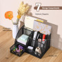 MumdoYAL Organisateur de bureau en maille métallique avec tiroir et porte-stylos pour stylos, notes adhésives, agrafeuses, tromb