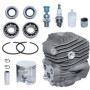 AUMEL Cylindre Piston pour Husqvarna K760 K750 Découpeuse, 51mm Cylindre + Piston + Vilebrequin + Roulement + Joint + Bougie Piè