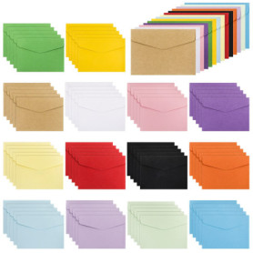RosewineC 70 Pcs Enveloppe Couleur 11,5 x 8,2 CM 14 Couleurs Enveloppe Cadeau Petite Enveloppe Lot Enveloppe Multicolore pour In