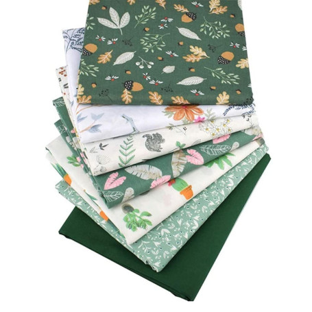 Carrées de Tissu Patchwork en Coton 7 pièces Tissus en Coton Bundle 50 * 50cm Motif Floral et Pois Assortis Tissus de Coton au M
