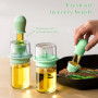 180ml Bouteille d'huile avec pinceau, 2 en 1 Distributeur d'huile d'olive, Flacon distributeur d'huile d'olive en verre avec pin