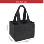 Lot de 2 Sac à Bouteilles, Porte-gobelet en Feutre pour 6 Bouteilles, Réutilisable Sac en Feutre Pliable avec Poignées pour Bout
