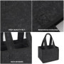Lot de 2 Sac à Bouteilles, Porte-gobelet en Feutre pour 6 Bouteilles, Réutilisable Sac en Feutre Pliable avec Poignées pour Bout
