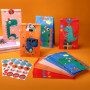 Tatxmalv 24 Pièces Dinosaure Coloré Sacs Cadeaux, 24x13x8 cm Sac Cadeau Petit Format, Sachet Bonbons Anniversaire Colorés avec 3