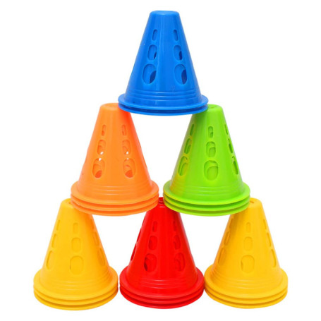 Ncheli 25 pcs Cônes De Slalom,Plot Sport Cone de signalisation,Cônes de Circulation Slalom Cônes pour Football, Sport d’Agilité 