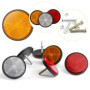 Xbessc 12 Pièces Catadioptre Rond Plastique Catadioptres Jaune Blanc Rouge Réflecteur avec Vis Écrous Réflecteur pour Velo Moto 