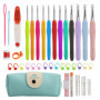 Kit de Crochet 44 Pièces - 12 Tailles pour Débutants - Poignée Ergonomique Souple - Accessoires de Crochet Colorés - Avec Sac de