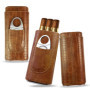 Étui à Cigare en Cuir,Boîte à Cigares avec Coupe-Cigare en Acier Inoxydable,Cave à Cigares Portable pour 3 Cigares,Boîte à cigar
