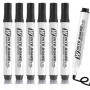 Exburanty Lot de 6 Marqueur Noir Indélébile, pointe ronde - sèche vite - résiste à l'eau, pour carton, plastique, bois, métal