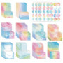TOATELU Lot de 160 feuilles de papier à lettre aquarelle et enveloppes 22,5 × 15,5 × 2,2 cm avec enveloppe pastel, beau lot de p