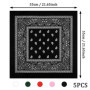 SYEYCW 5 Pièces Bandana Paisley, Multicolore Classique Bandanas Foulard, Multifonction Polyester Echarpe Mouchoir, Accessoire Ch