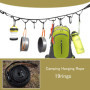DY.2ten Corde de Camping de 4.5 mètres avec 19 mousquetons Porte-clés, Corde Portable de Suspension avec Crochets pour Le Campin