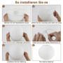 Lot de 6 lanternes en papier blanc de 30 cm - Décoration de fête classique - Style bambou - Lampions côtelés - Abat-jour rond po