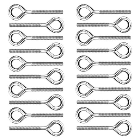 20 Pièces Boulons à œil M5 Anneau à œil 304 Acier Inoxydable Vis à œil Boulon Anneau de Fixation et Suspension