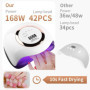 AMAYGA Lampe UV Sèche Ongles, 168W Séchoir à Ongles Professionnel avec Capteur Automatique,LCD Ecran,4 Minuteries 10/30/60/99S,L