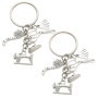 Porte-clés en fer à coudre Quilting,2 pièces Porte-clés en alliage Porte-clé Sac à main Charme Machine à coudre Outils Ciseaux F