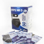 SIBILLA 50 Pièces Masque FFP2 Noir NR D avec Certifié CE0465, Masque Noir FFP2 à 5 Couche Haute Protection Respiratoire BFE≥99%,