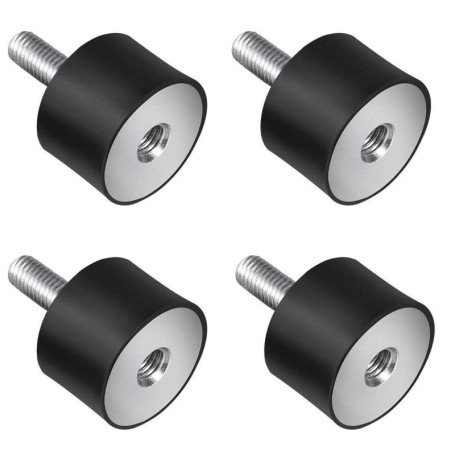 F Season Lot de 4 amortisseurs de vibrations M8 Silentblock en caoutchouc et métal pour Voiture, Camionnette, Motocyclette