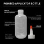 TIMJJG Lot de 3 flacons applicateurs en plastique pointus - Flacons transparents avec bouchon - Pour salon de coiffure - Accesso